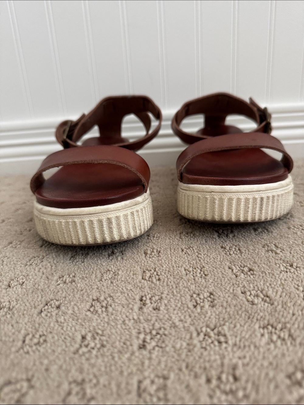 MIA Lunna Ankle Strap Platform Sandals, Cognac Brown,sz 8 - Picture 3 of 6
